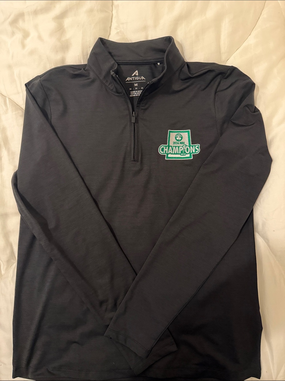 2024 Celtics Championship Charcoal Quarter-Zip Pullover